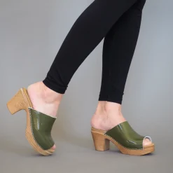 Calou Stockholm Sale/archive^Frida Clog Patent Green