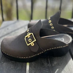 Calou Stockholm Low Heel Soft Clogs^Vanja Pu/wood
